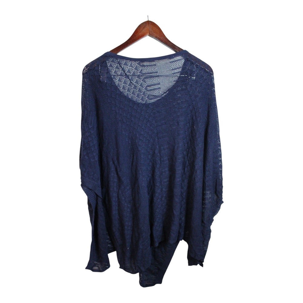 SOFT SURROUNDINGS  Poncho Cape Shawl Sweater‎ Blue Knit S/M